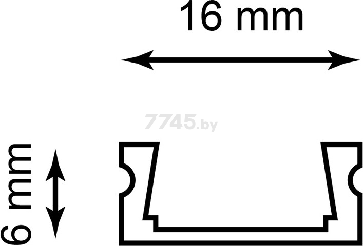 Профиль накладной для светодиодной ленты FERON CAB262 с матовым экраном 2 м черный (10371) - Фото 4