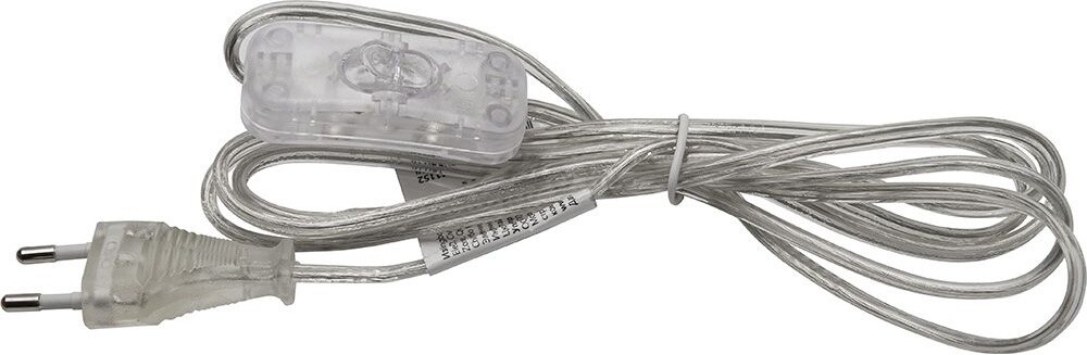 Сетевой шнур с выключателем 230В 2 м FERON DM107 прозрачный (41152)