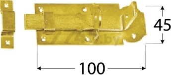 Задвижка дверная плоская 100 мм DOMAX WZP 100 (853201) - Фото 2