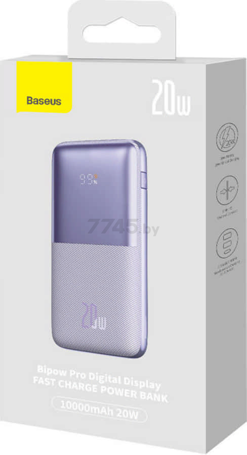 Power Bank BASEUS Bipow Pro Digital Display Fast Charge 10000mAh Overseas Edition Violet (PPBD040205) - Фото 10