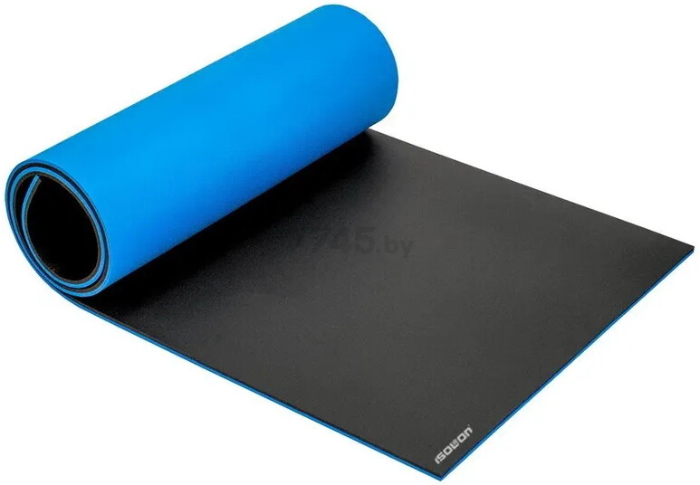 Коврик для фитнеса ISOLON Sport 10 синий/черный 180х60х1 см - Фото 2