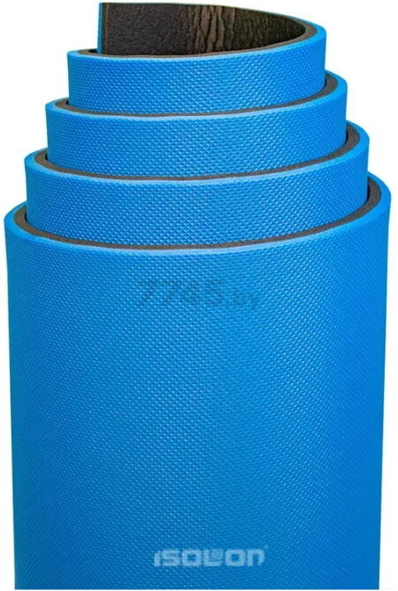 Коврик для фитнеса ISOLON Sport 10 синий/черный 180х60х1 см - Фото 6