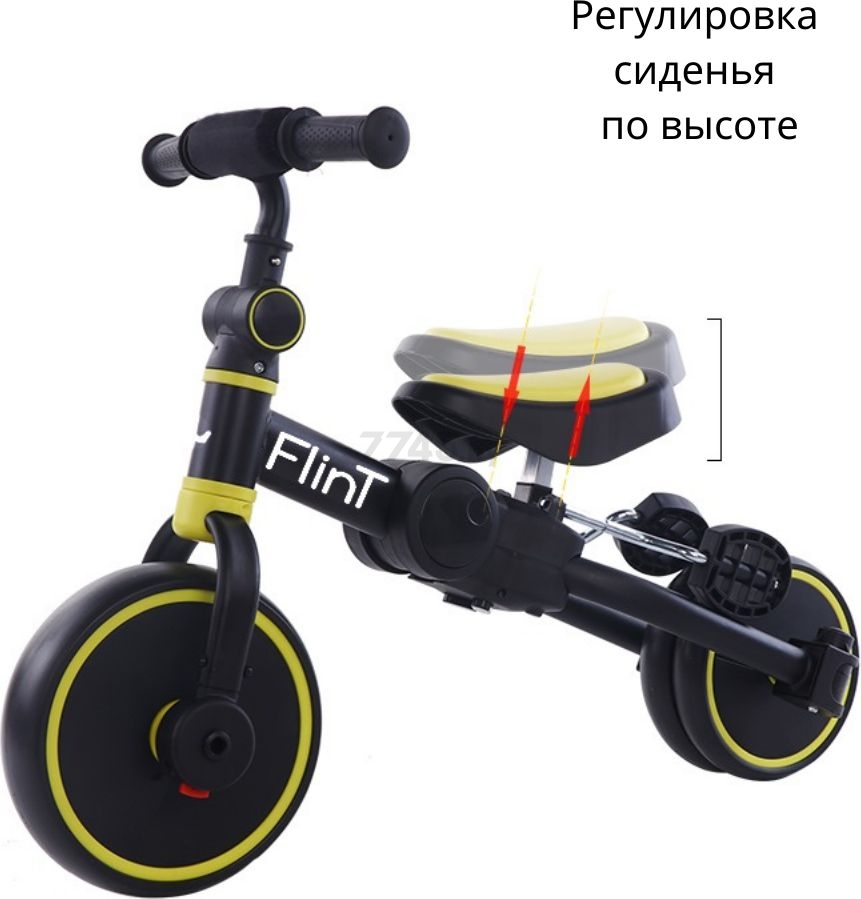 Велосипед-беговел детский трехколесный BUBAGO Flint Black-Yellow (BG-F- 109-3) - Фото 16