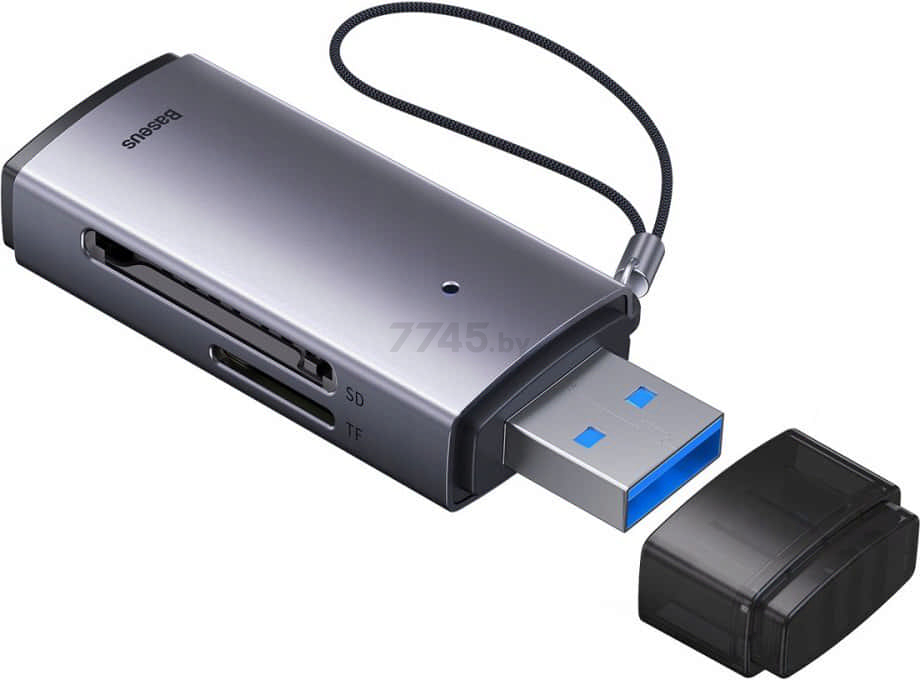 Картридер BASEUS Lite Series USB-A to SD/TF Grey (WKQX060013)