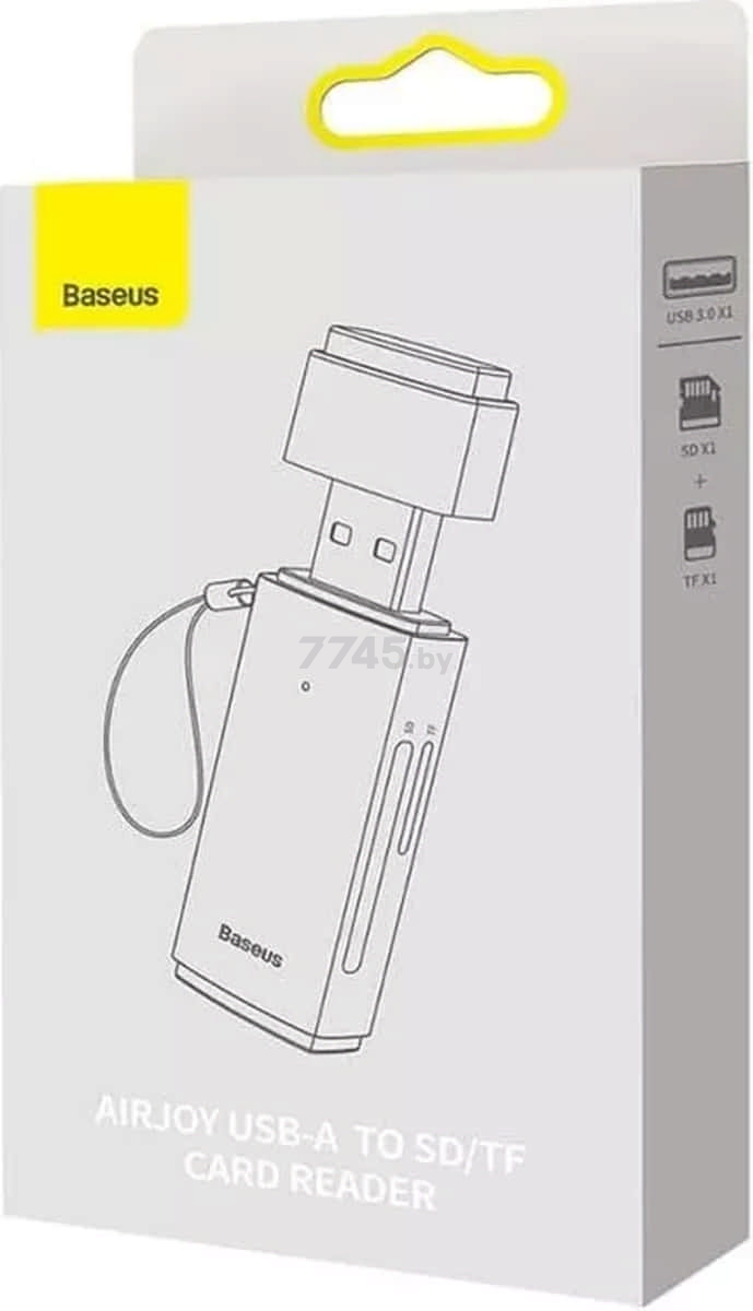 Картридер BASEUS Lite Series USB-A to SD/TF Grey (WKQX060013) - Фото 8