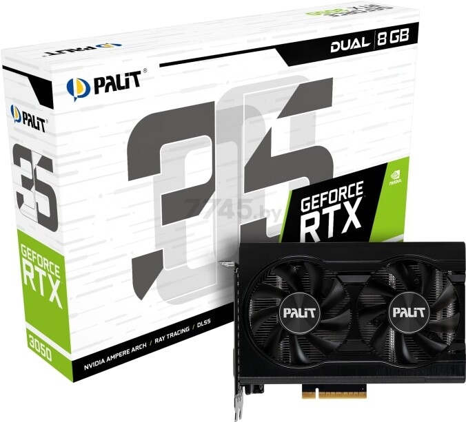 Видеокарта PALIT GeForce RTX 3050 Dual 8GB GDDR6 (NE63050018P1-1070D)