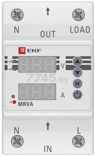 Реле контроля напряжения и тока EKF PROxima MRVA 40A - Фото 2