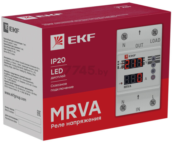 Реле контроля напряжения и тока EKF PROxima MRVA 40A - Фото 3