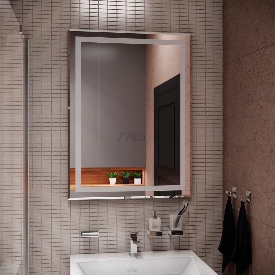 Зеркало для ванной с подсветкой КОНТИНЕНТ Пронто Люкс LED 600х800 (ЗЛП154) - Фото 9
