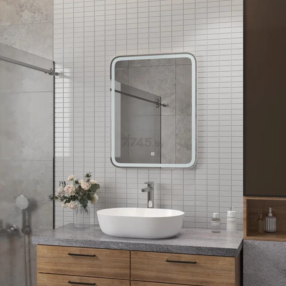 Зеркало для ванной с подсветкой КОНТИНЕНТ Russo LED 600х700 (ЗЛП3034) - Фото 6