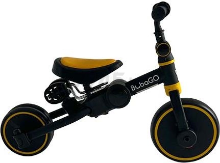 Велосипед-беговел детский трехколесный BUBAGO Flint с родительской ручкой черно-желтый (BG-FP-109-6) - Фото 9