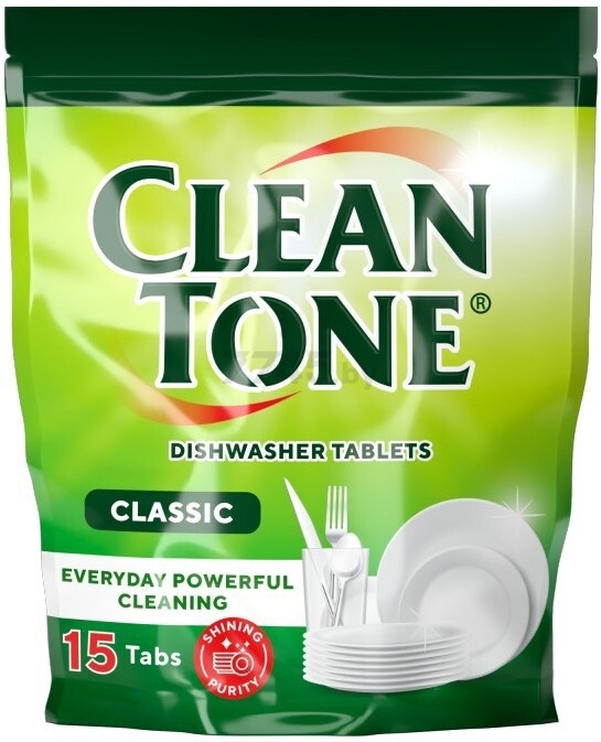 Таблетки для посудомоечных машин CLEAN TONE 15 штук (4812194012969)