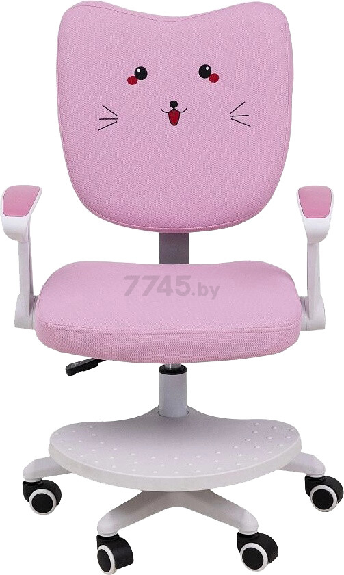 Кресло компьютерное AKSHOME Catty White ткань котенок розовый (84763) - Фото 7