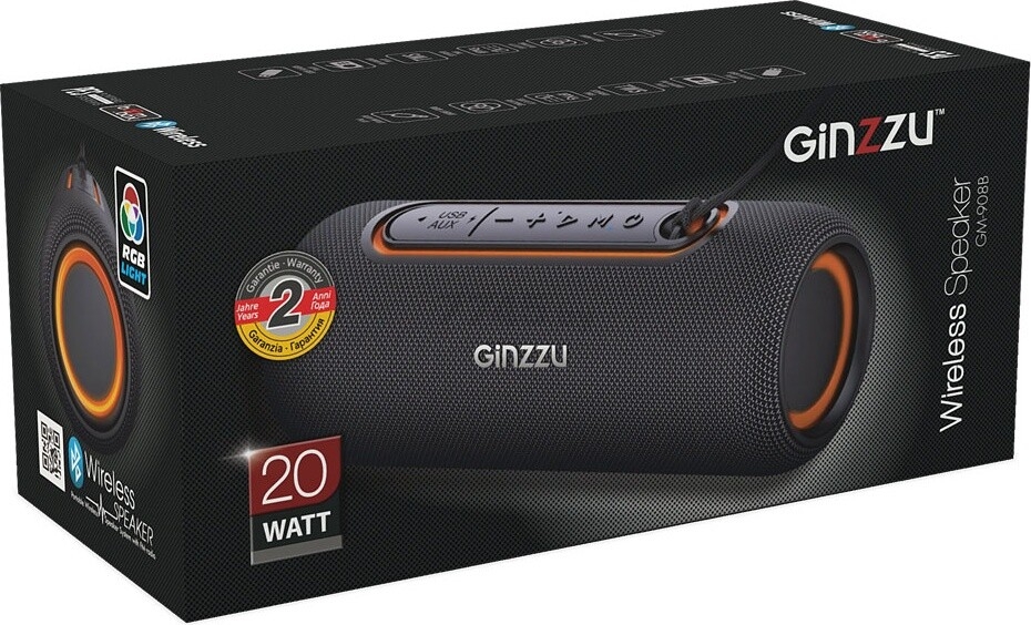Колонка портативная беспроводная GINZZU GM-908B черный - Фото 10