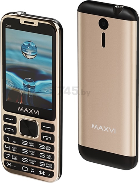 Мобильный телефон MAXVI X10 золотистый - Фото 2