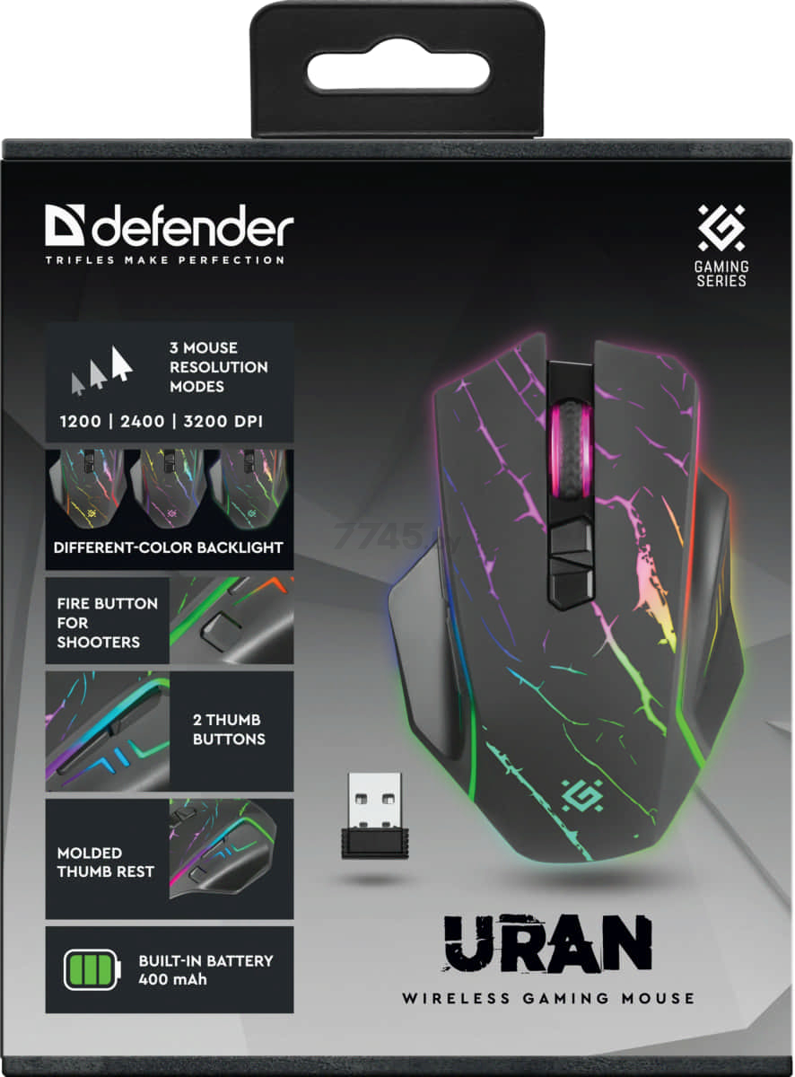 Мышь игровая беспроводная DEFENDER Uran GM-503 (52503) - Фото 11