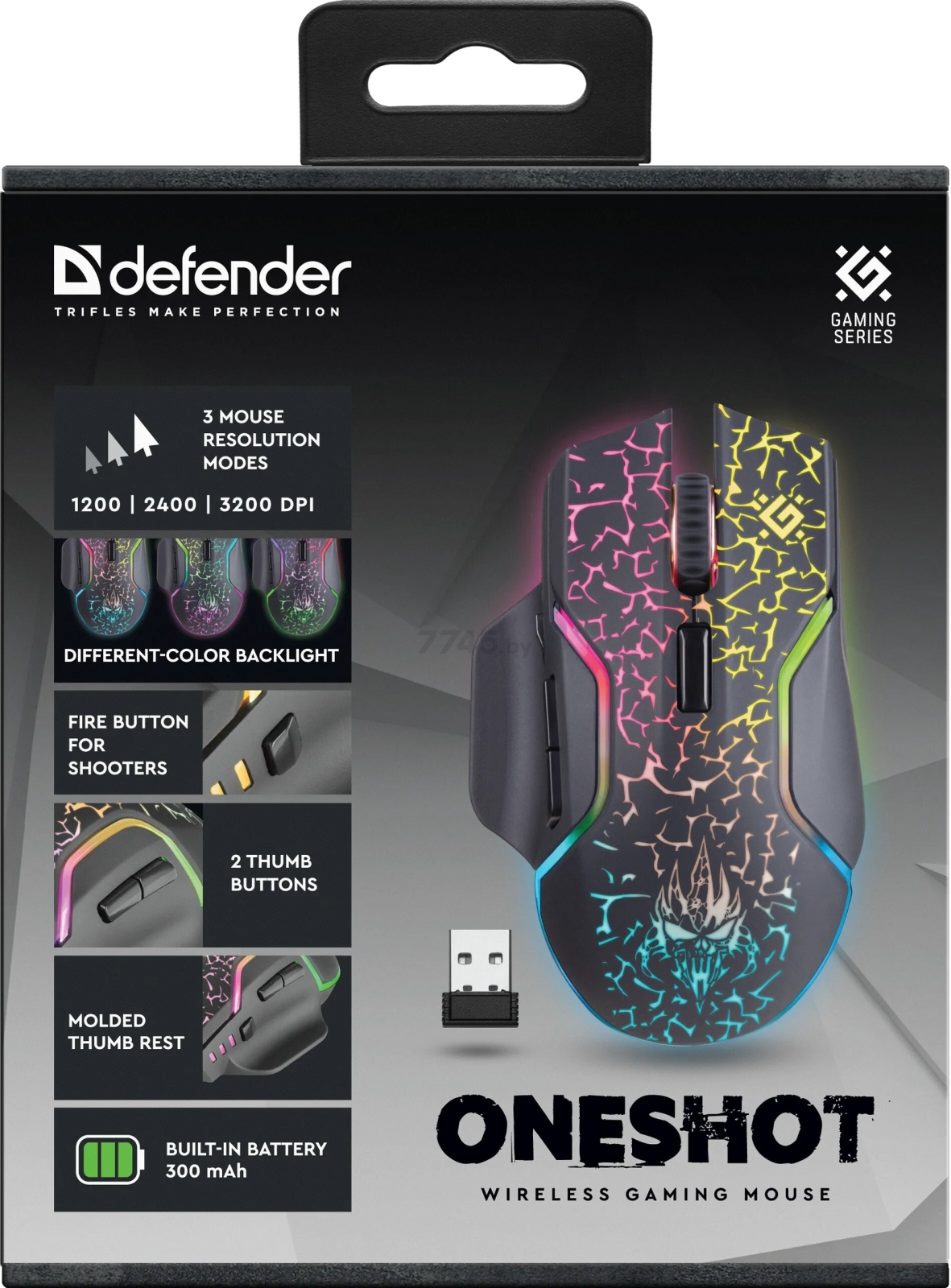 Мышь игровая беспроводная DEFENDER Oneshot GM-067 (52067) - Фото 3