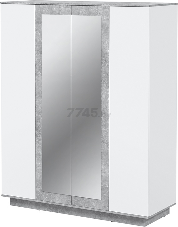 Шкаф ИНТЕРЛИНИЯ Quartz QZ-ШК3 бетон/белый платинум 160х59,6х200 см