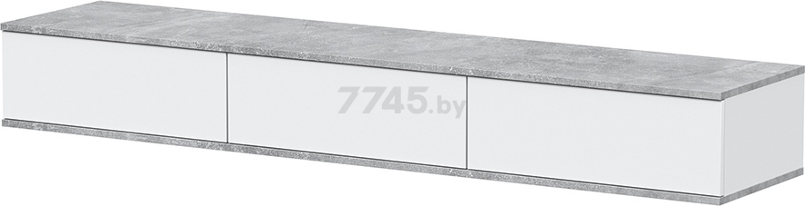 Тумба под телевизор ИНТЕРЛИНИЯ Quartz QZ-Т3Ш бетон/белый платинум 180,4х39,6х23,6 см