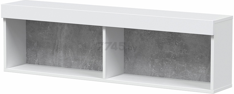 Полка настенная ИНТЕРЛИНИЯ Quartz QZ-П1 бетон/белый платинум 120х21,5х35,1 см