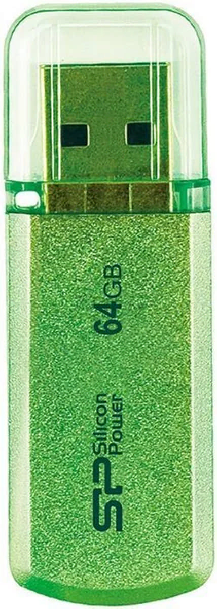 USB-флешка 64 Гб SILICON POWER Helios 101 USB 2.0 Green (SP064GBUF2101V1N) - Фото 2