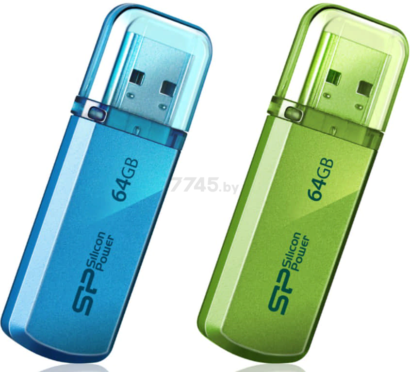 USB-флешка 64 Гб SILICON POWER Helios 101 USB 2.0 Green (SP064GBUF2101V1N) - Фото 8