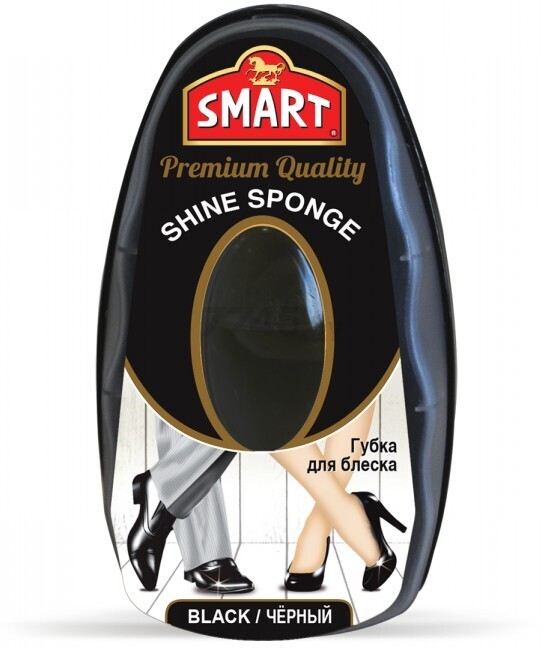 Губка для обуви из гладкой кожи с дозатором SMART Premium Quality черный 8 мл