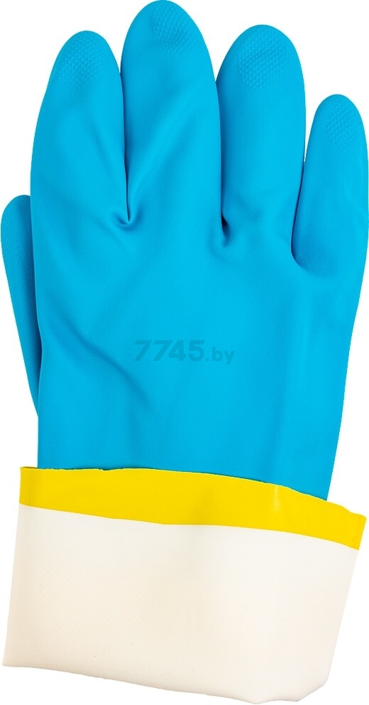 Перчатки латексно-неопреновые JETA SAFETY JNE711 Atom Duo размер M желто-голубые (JNE711-08-M) - Фото 3
