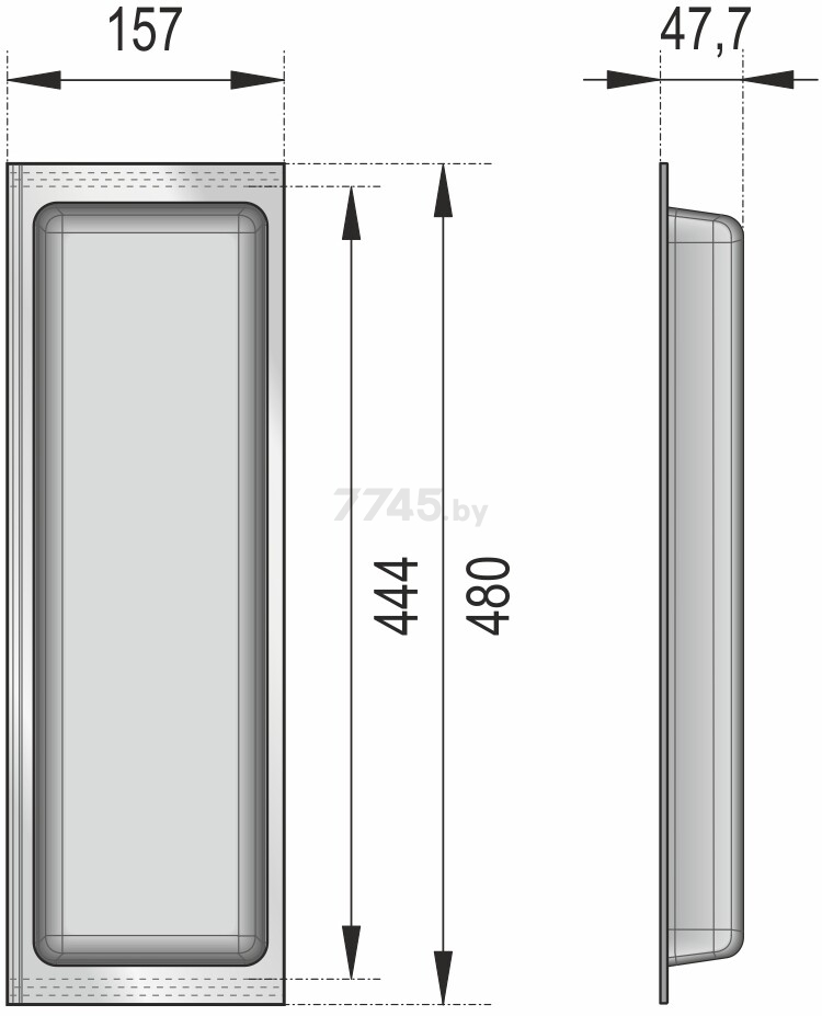 Лоток для столовых приборов 157х480х47,7 мм BOYARD графитовый (PC12/GRPH/157x480) - Фото 3