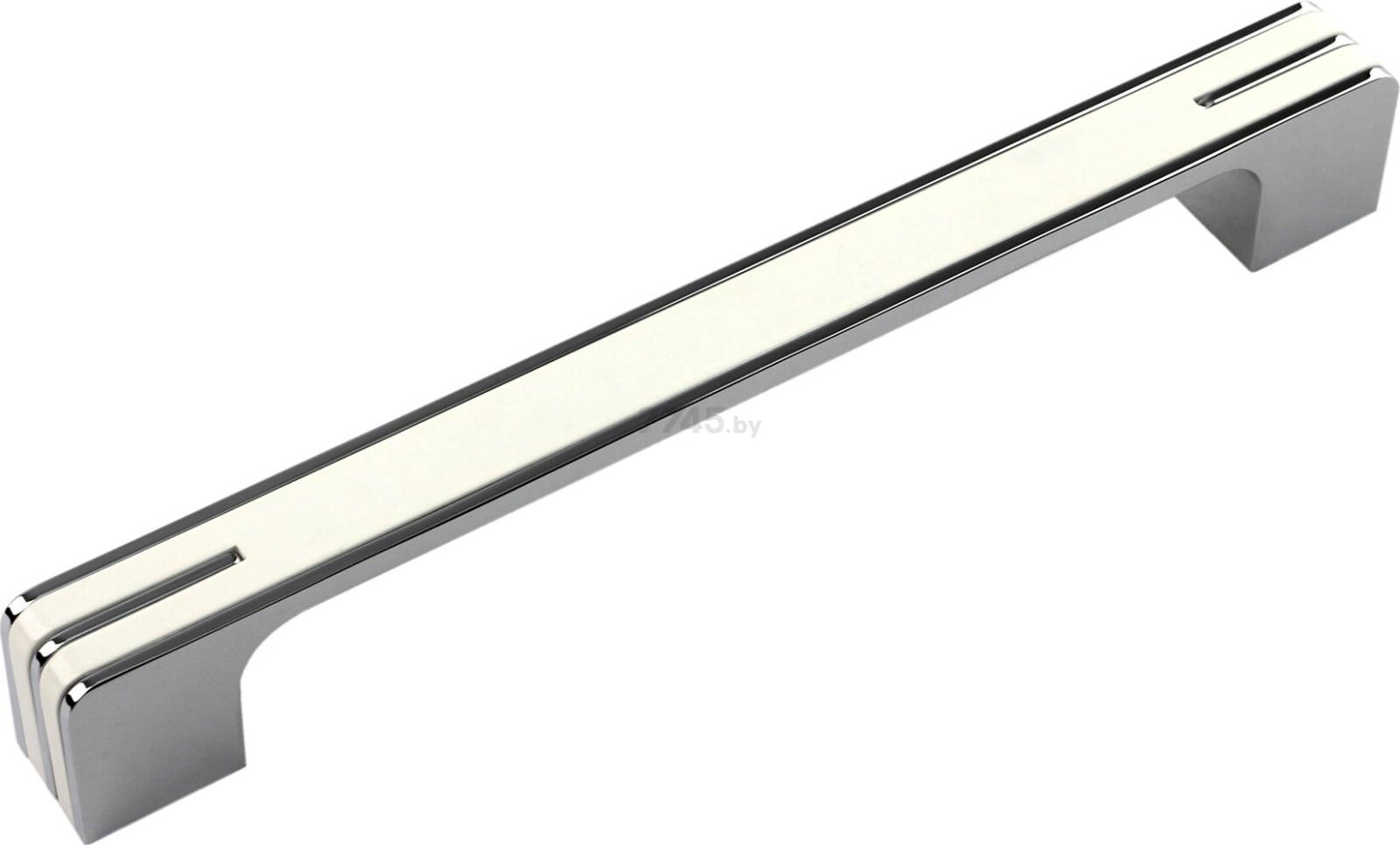 Ручка мебельная скоба BOYARD Monohrome RS267CP/W.4/160 хром полированный/белый