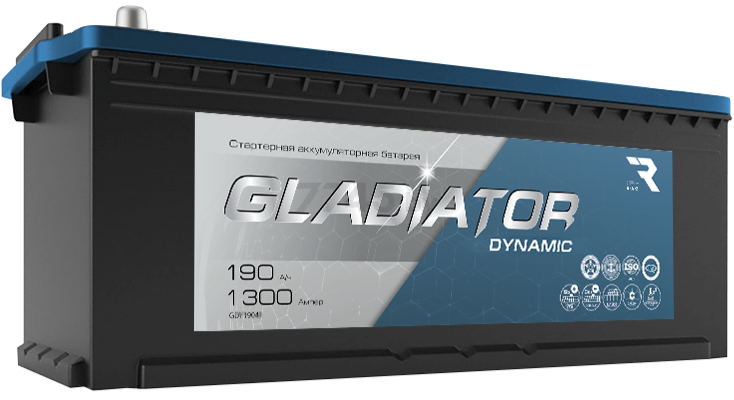 Аккумулятор для грузовых автомобилей GLADIATOR Dynamic 190 А·ч (GDY19030)