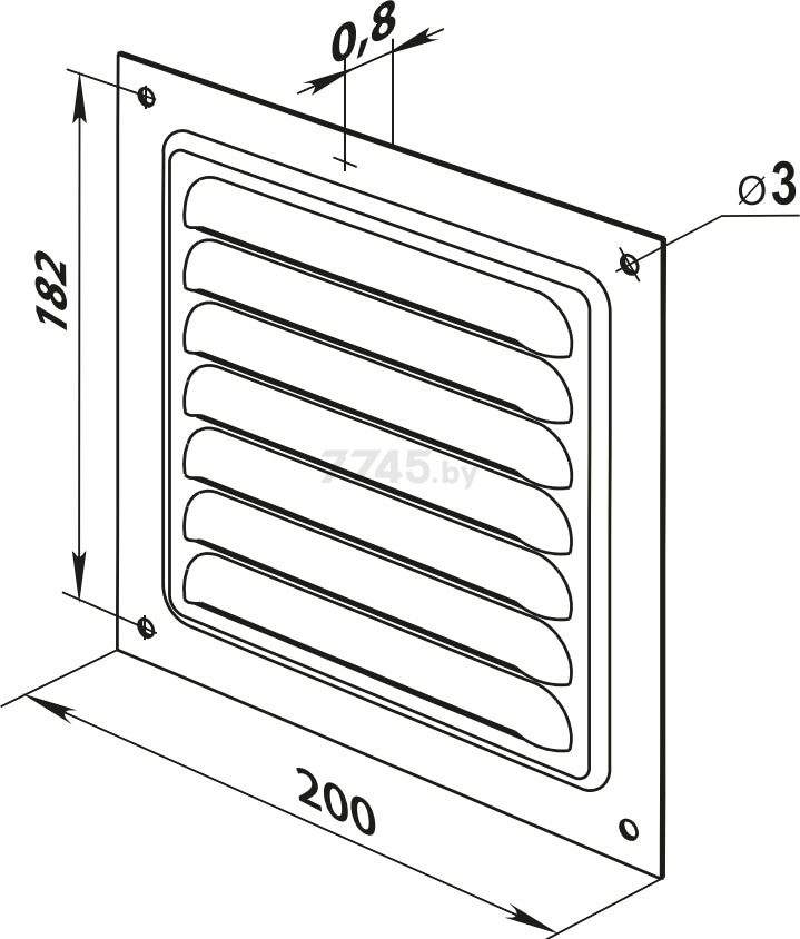 Решетка вентиляционная ZERNBERG Met 2020 (10192311) - Фото 2