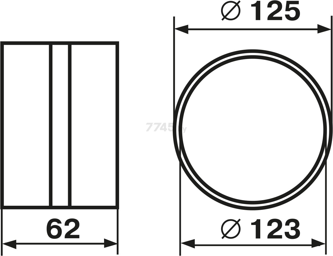 Муфта воздуховода для круглых каналов d125 мм ZERNBERG 212 (10190941) - Фото 2