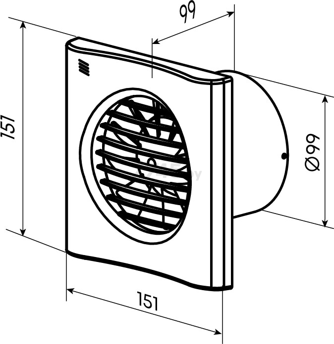 Вентилятор вытяжной накладной ZERNBERG Sapfir 100 V (10223471) - Фото 5