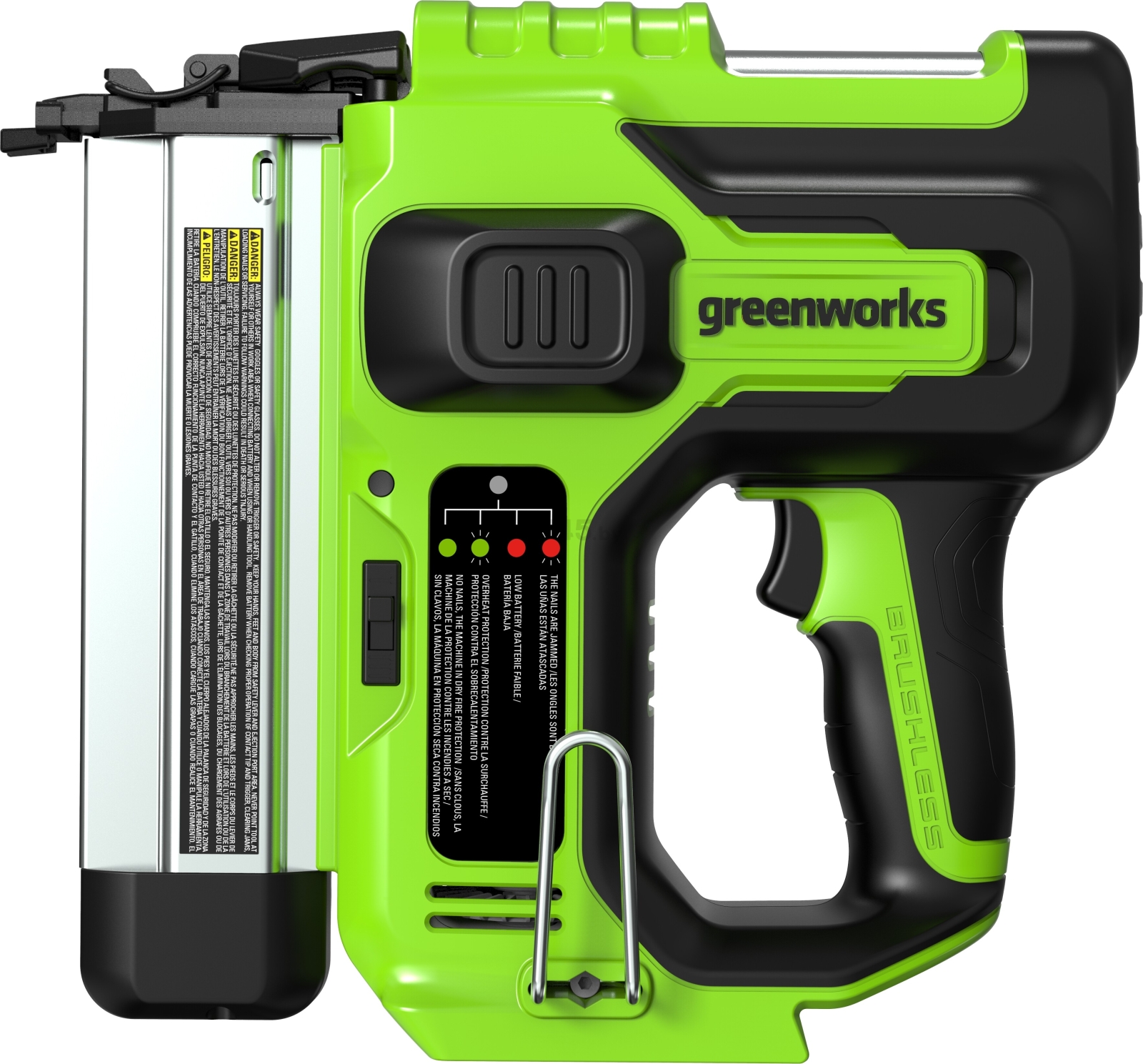 Пистолет гвоздезабивной аккумуляторный GREENWORKS GD24BN (3400707) - Фото 2