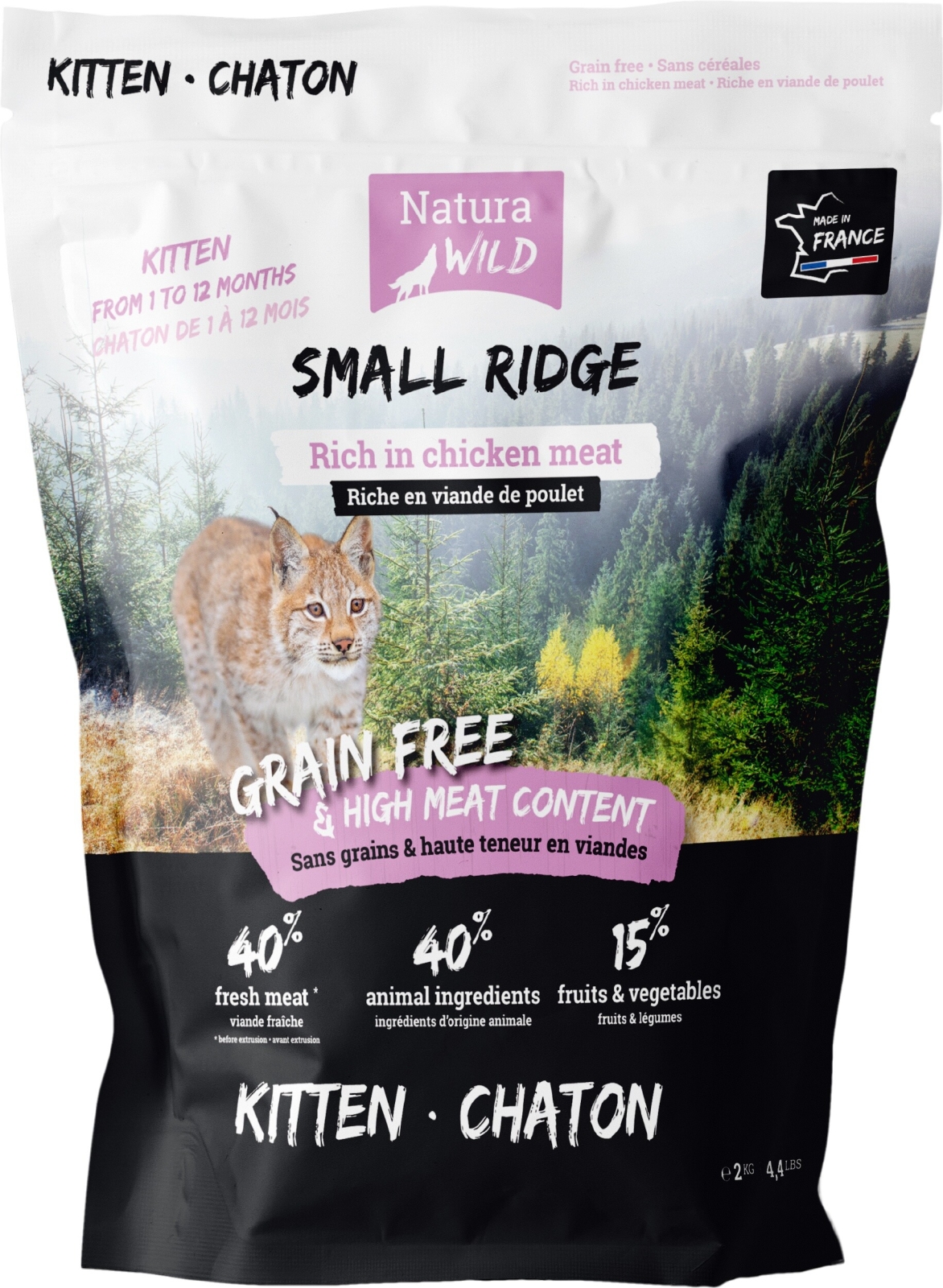 Сухой корм для котят беззерновой NATURA WILD Small Ridge Kitten курица 2 кг (585123) - Фото 2