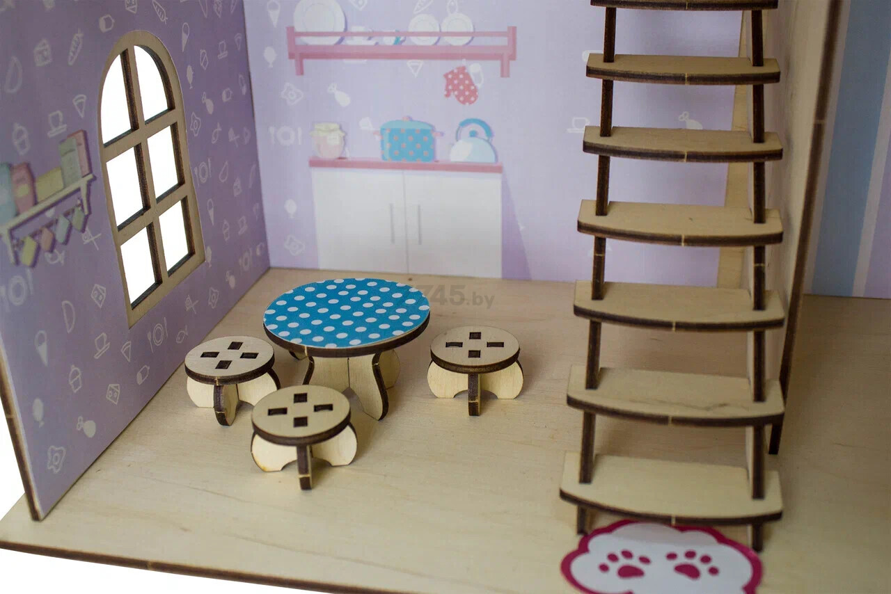 Игрушка WOODY Кукольный дом с мебелью (02529) - Фото 6