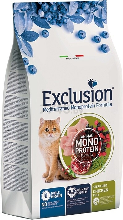Сухой корм для стерилизованных кошек EXCLUSION Monoprotein Sterilised курица 1,5 кг (NGCGC01)