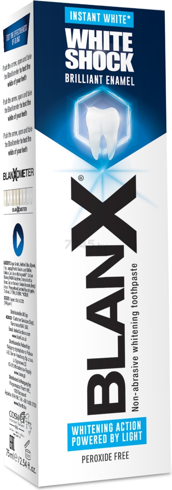 Зубная паста BLANX White Shock Instant White Мгновенное отбеливание зубов 75 мл (8017331051573)