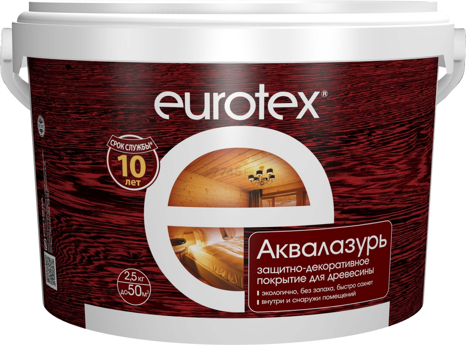 Защитно-декоративный состав РОГНЕДА Eurotex Аквалазурь олива 2,5 кг