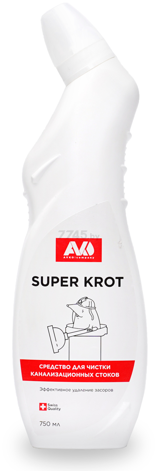 Средство для устранения засоров AVKO Супер Крот 0,75 л