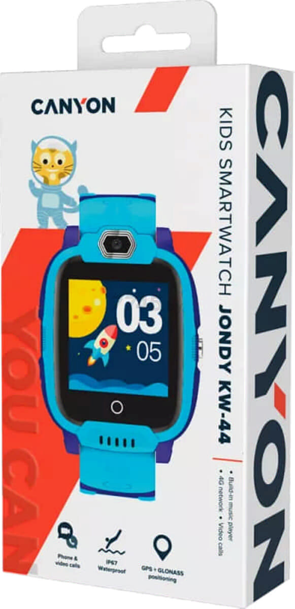 Умные часы детские CANYON Jondy KW-44 Blue (CNE-KW44BL) - Фото 4
