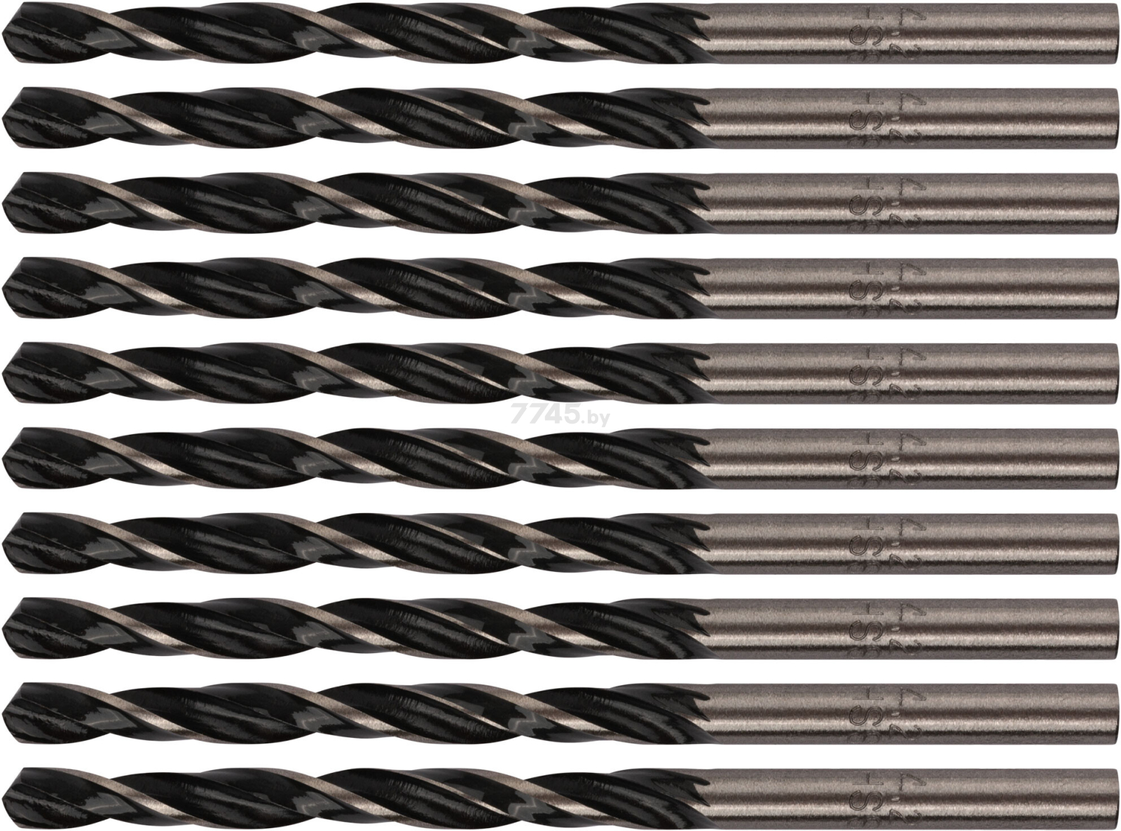 Сверло по металлу спиральное 4,2x75 мм FIT HSS черненое 10 штук (33542)