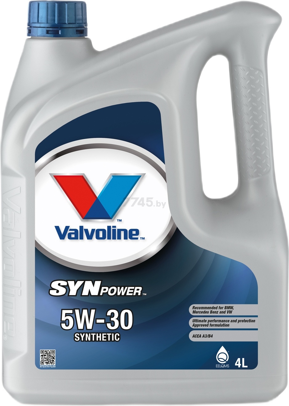Моторное масло 5W30 синтетическое VALVOLINE SynPower 4 л (872378)