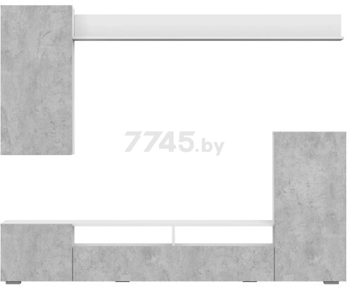 Гостиная NN МЕБЕЛЬ МГС 4 белый/цемент светлый 213х34,6х170 см - Фото 2