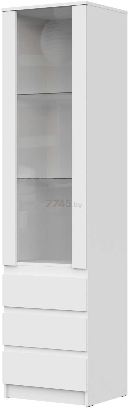 Шкаф-витрина НК МЕБЕЛЬ Stern ШКВ-1 белый 50,1х43,3х200,3 см