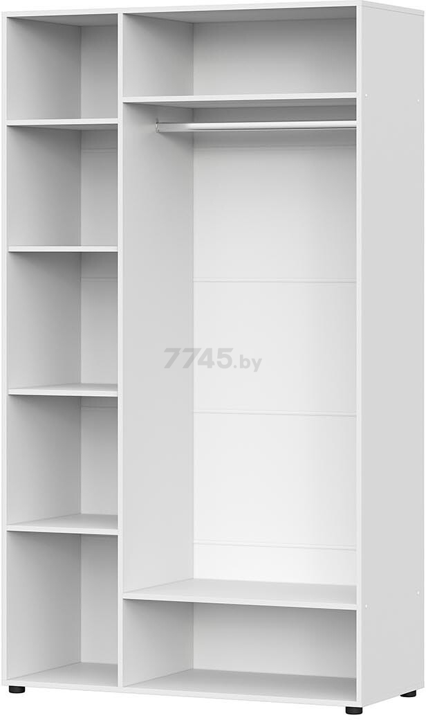 Шкаф NN МЕБЕЛЬ Токио белый текстурный 120,1х52х210 см - Фото 2