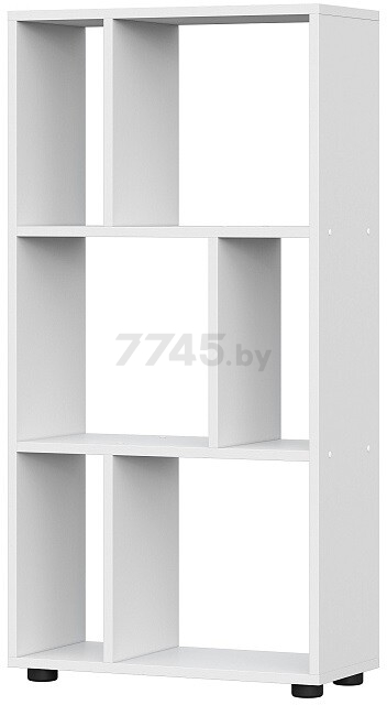Стеллаж NN МЕБЕЛЬ Токио белый текстурный 109,1х55,1х25 см
