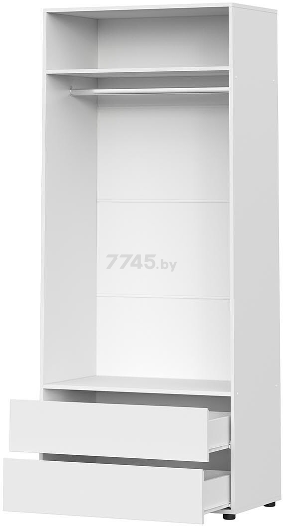 Шкаф NN МЕБЕЛЬ Токио белый текстурный 80,1х51,6х210 см - Фото 2
