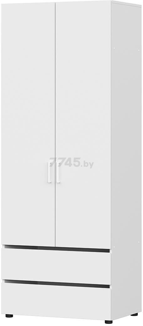 Шкаф NN МЕБЕЛЬ Токио белый текстурный 80,1х51,6х210 см